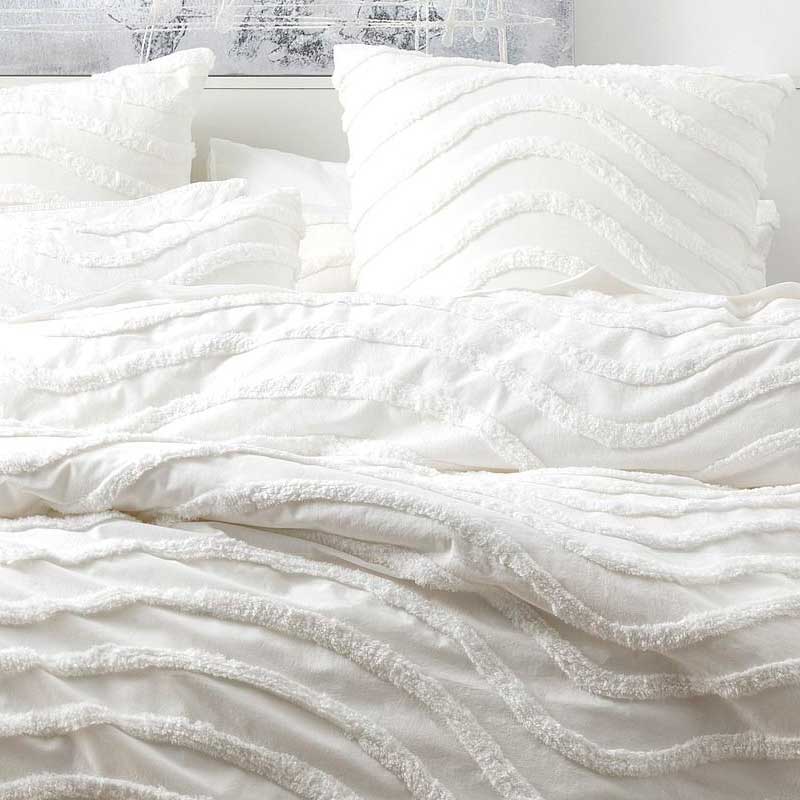 Cloud Linen Wave Cotton Chenille White Vintage Washed Quilt Cover Set - Manchester Factory (5407093555244)