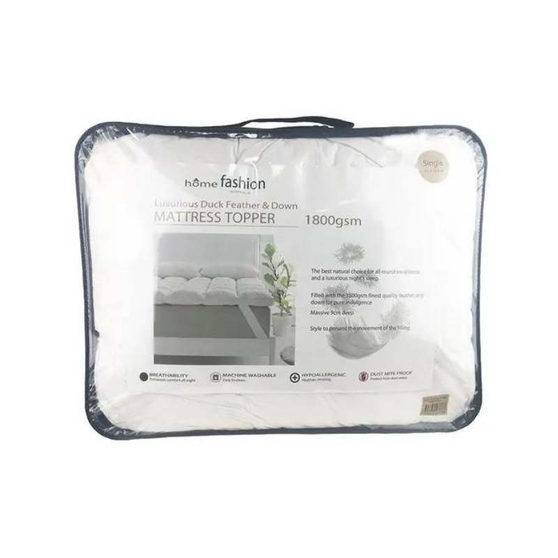 Home Fashion Duck Feather & Down 1800GSM Mattress Topper (6982430883884)
