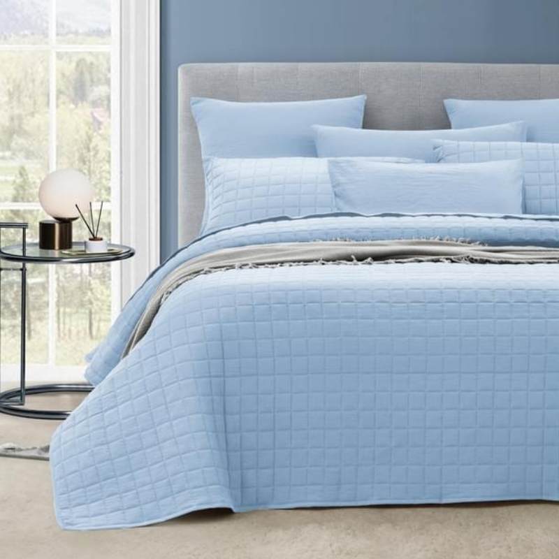 Home Fashion Vintage Stone Wash Blue 7 Piece Coverlet Set (6986329751596)