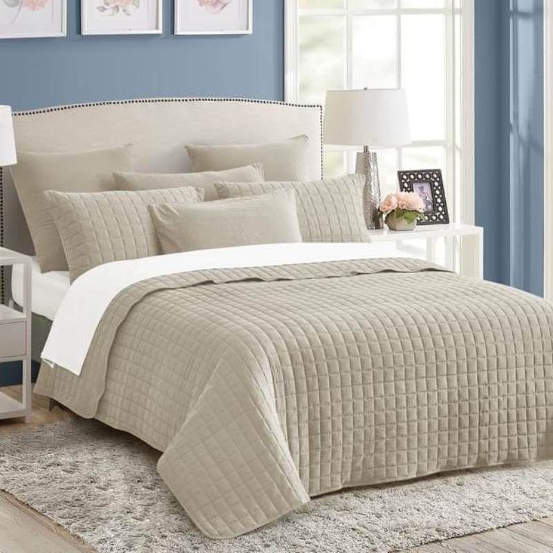 Home Fashion Vintage Stone Wash Natural 7 Piece Coverlet Set (6986335748140)