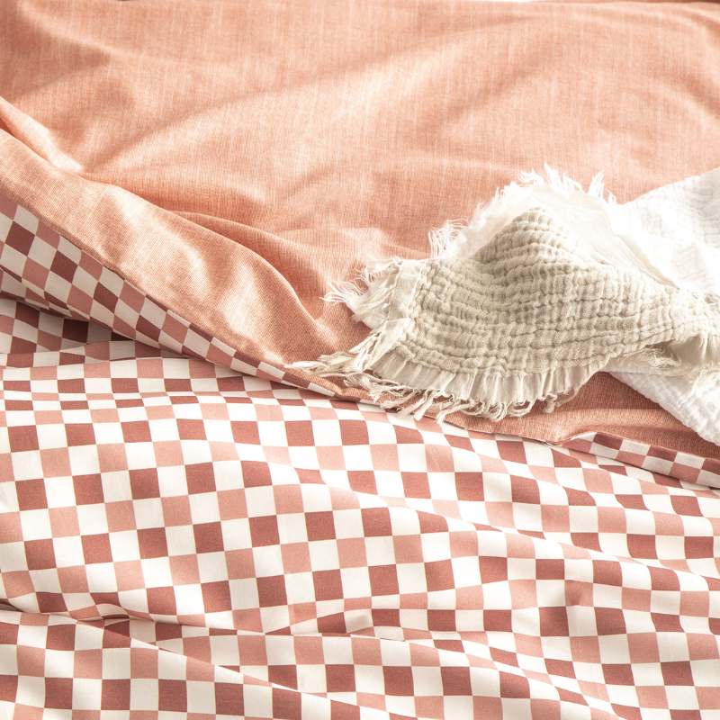 Renee Taylor 300 Thread Count Cotton Reversible Chessboard Cedar European Pillowcase