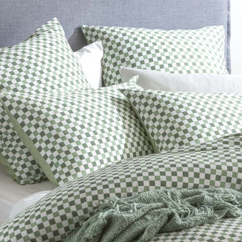 Renee Taylor Reversible Chessboard Sage Quilt Cover Set