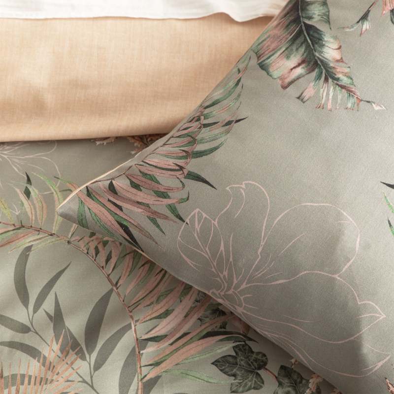 Renee Taylor 300 Thread Count Cotton Reversible Palm Cove Forest European Pillowcase