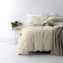 alt="A shade of stone quilt cover is soft, stylish percale bedding set made of fine cotton percale. Timeless design for modern bedrooms."