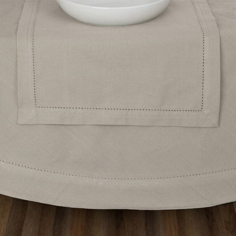 Rans Elegant Hemstitch Oatmeal Tablecloth (4966900695084)
