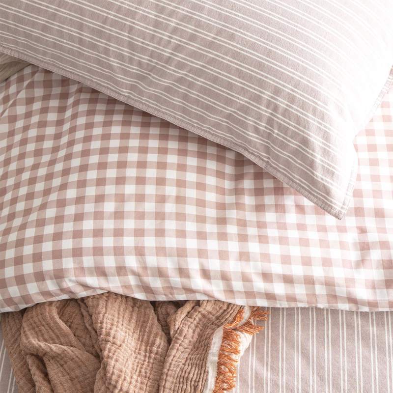 Renee Taylor Alison Yarn Dyed Cotton Reversible Clay European Pillowcase