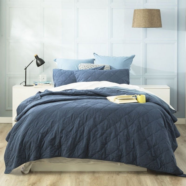 Renee Taylor Attwood Ink Vintage Stone Washed Coverlet Set (6623388237868)