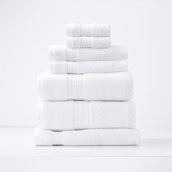 Renee Taylor Brentwood 7 Piece White Bath Towel Pack (6555424063532)