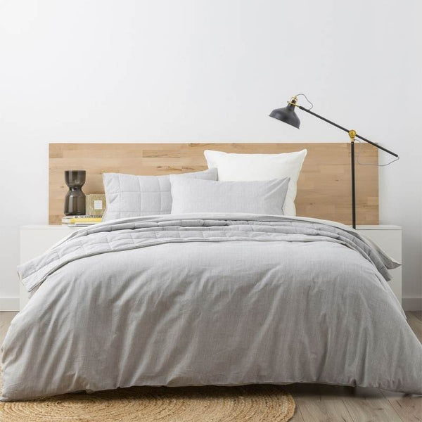 Renee Taylor Chambray Washed Cotton Castlerock Quilt Cover Set (6994822266924)