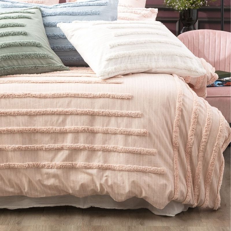 Renee Taylor Classic Cotton Blush Quilt Cover Set (6674420432940)