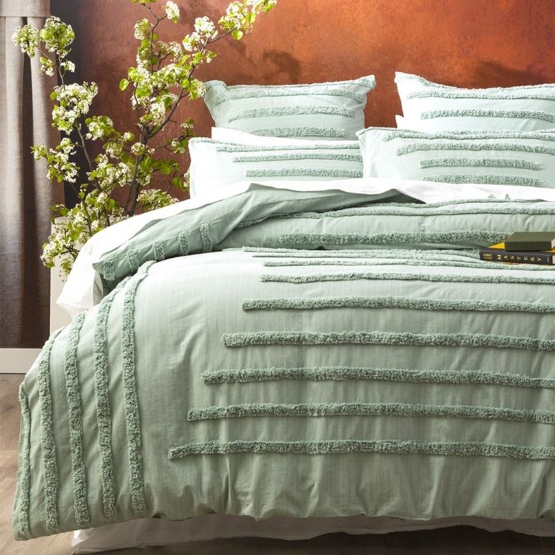 Renee Taylor Classic Cotton Sage Quilt Cover Set (6674453463084)