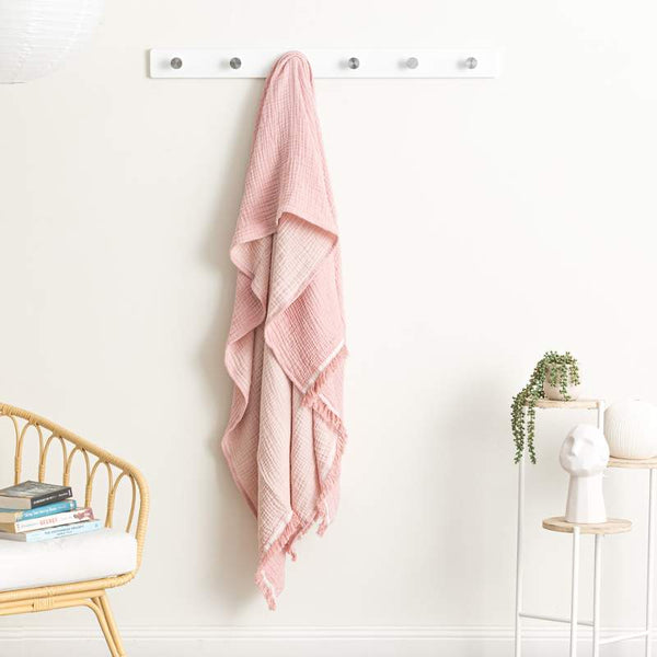 Renee Taylor Dreamy Vintage Washed Textured Blush Throw