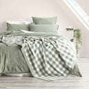 Renee Taylor Gingham Washed Cotton Textured Blanket