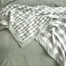 Renee Taylor Gingham Washed Cotton Textured Blanket