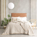 Renee Taylor Gingham Washed Cotton Textured Blanket