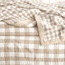Renee Taylor Gingham Washed Cotton Textured Blanket