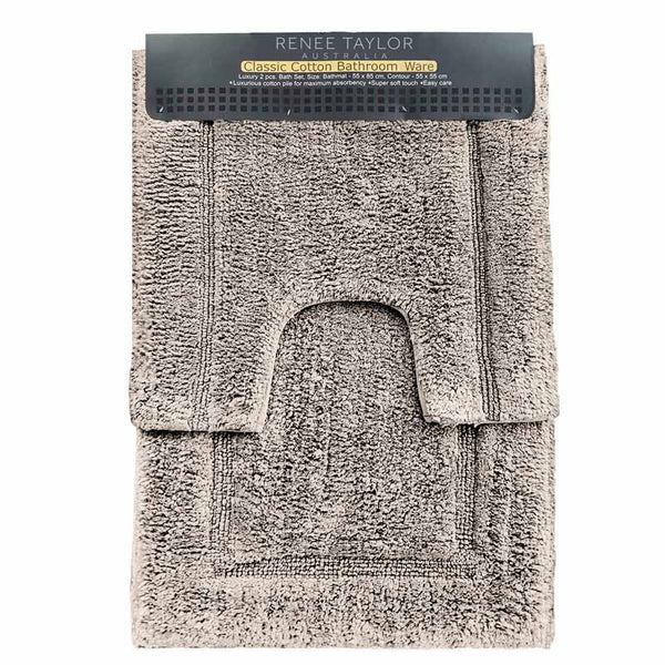 Renee Taylor 2 Piece 2000GSM Cotton Bath Mat Set (6994865913900)