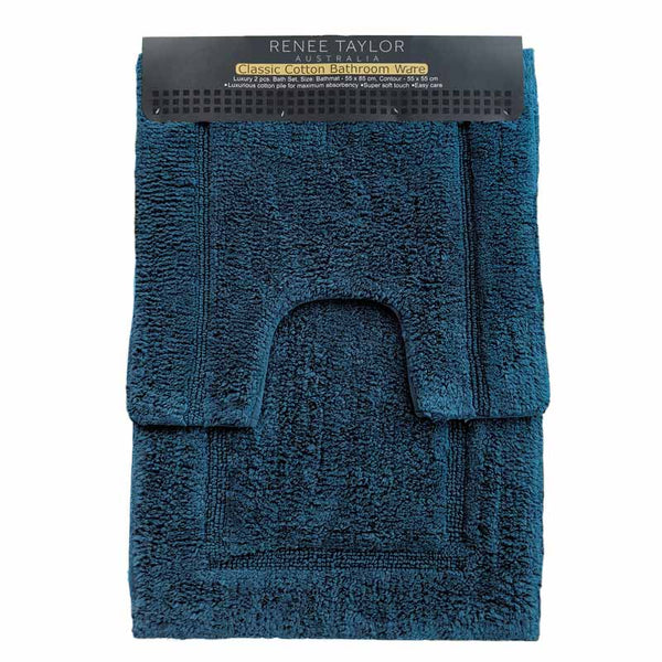 Renee Taylor 2 Piece 2000GSM Cotton Bath Mat Set (6994865913900)