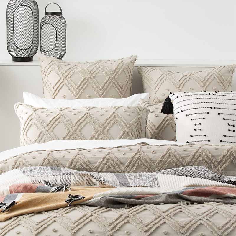 Park Avenue Medallion Cotton Vintage Washed Tufted Stone Quilt Cover Set - Manchester Factory (5313126662188)