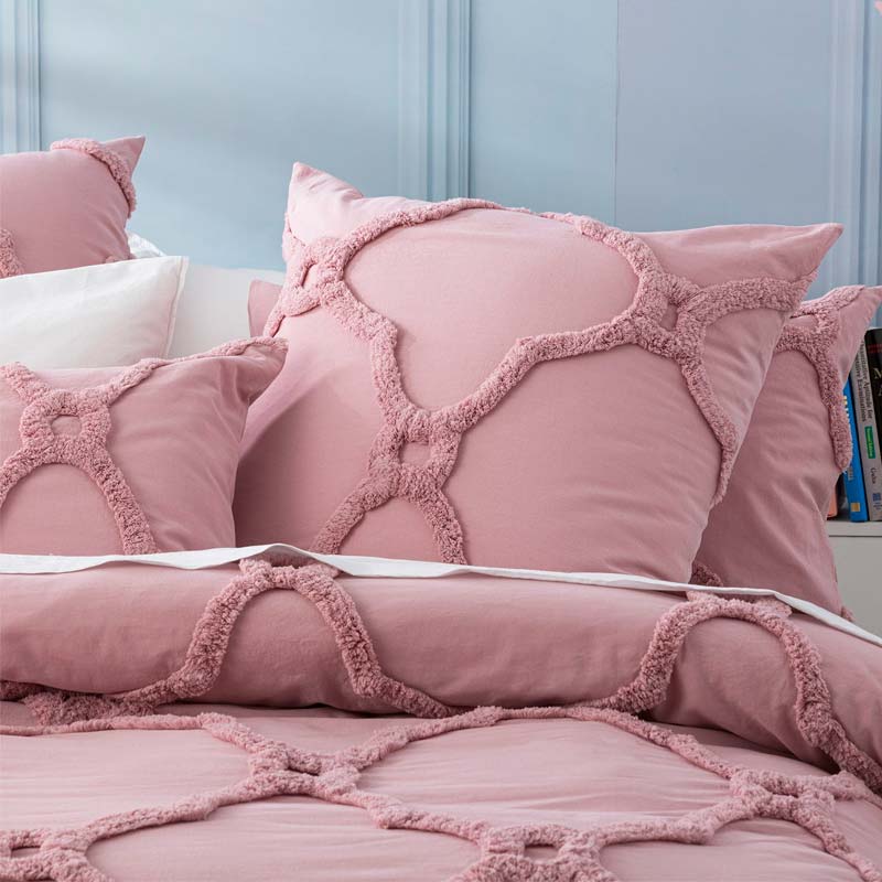 Renee Taylor Moroccan Cotton Chenille Blush European Pillowcase (6573887553580)