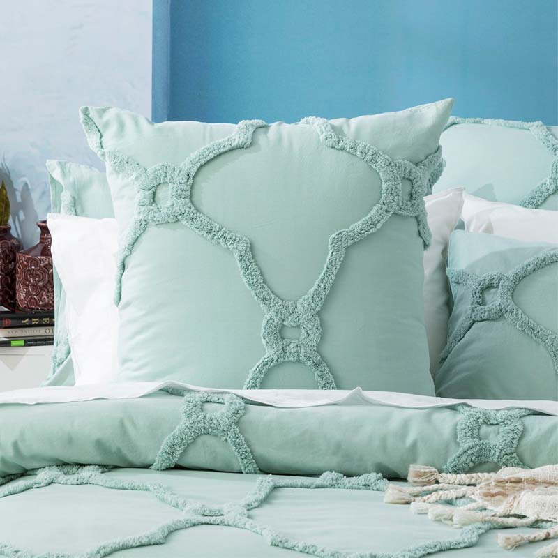 Renee Taylor Moroccan Cotton Chenille Sage European Pillowcase (6573886537772)