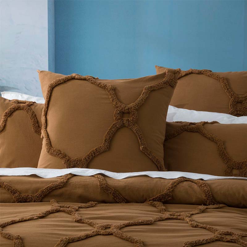 Renee Taylor Moroccan Cotton Chenille Wood European Pillowcase (6573887684652)