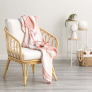 Renee Taylor Ray Striped Vintage Washed Textured Mystic Throw