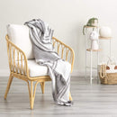 Renee Taylor Ray Striped Vintage Washed Textured Nude Throw