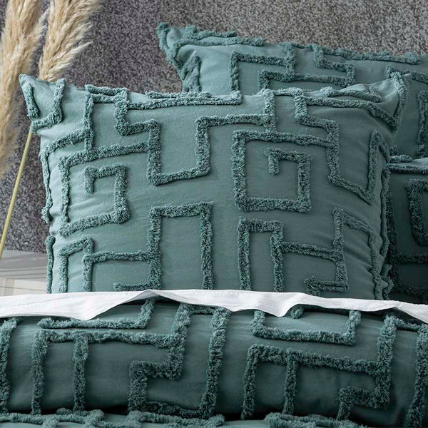 Renee Taylor Riley Cotton Chenille Mineral European Pillowcase (6995941523500)