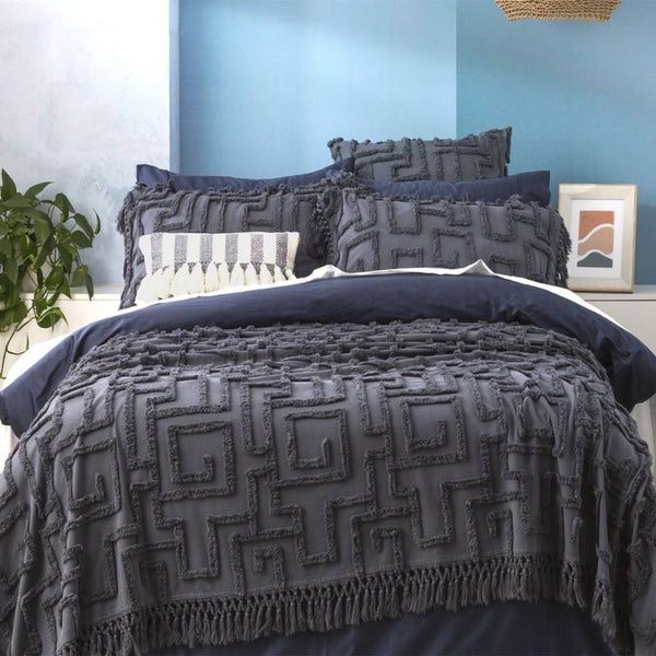 Renee Taylor Riley Slate Vintage Washed Coverlet Set (6671342174252)