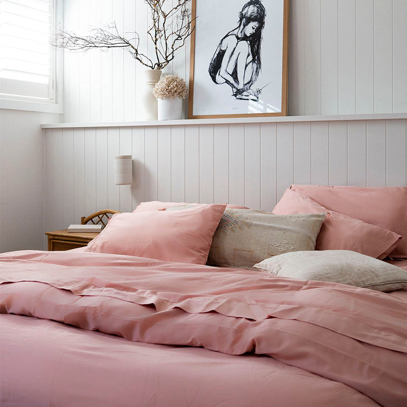 Sienna Living Bamboo Cotton Blush Quilt Cover Bedding Set (6597280268332)