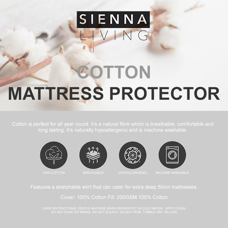 Sienna Living Cotton Mattress Protector (6660441014316)