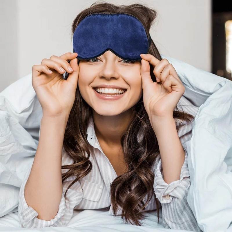 Softouch 100 Silk Sleep Navy Eye Mask Australia