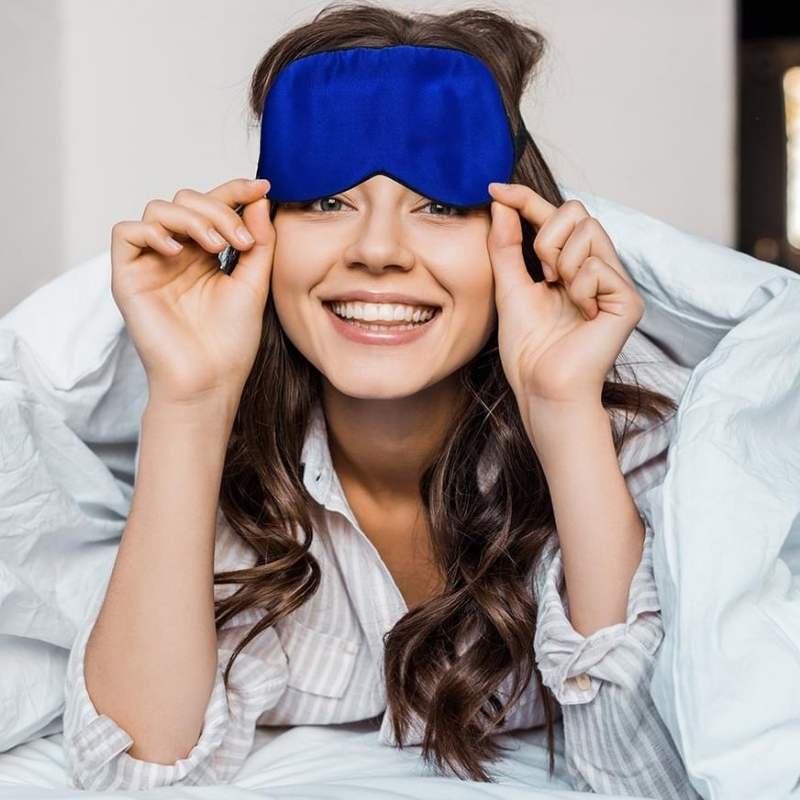 Softouch 100 Silk Sleep Royal Blue Eye Mask Australia