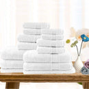 Softouch Light Weight Soft Premium Cotton Bath Towel 14 Piece White Towel Pack (6984727068716)