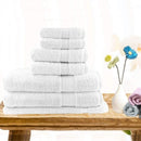 Softouch Light Weight Soft Premium Cotton Bath Towel 7 Piece White Towel Pack (6984711438380)