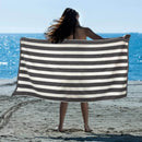 Softouch Striped Cotton Soft Highly Absorbent Terry Cloth Charcoal Beach Towel (6981059674156)