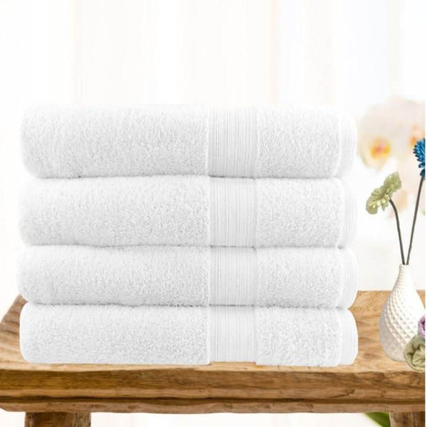 Softouch Ultra Light Quick Dry Premium Cotton 4 Piece White Bath Towel Pack (6985806938156)