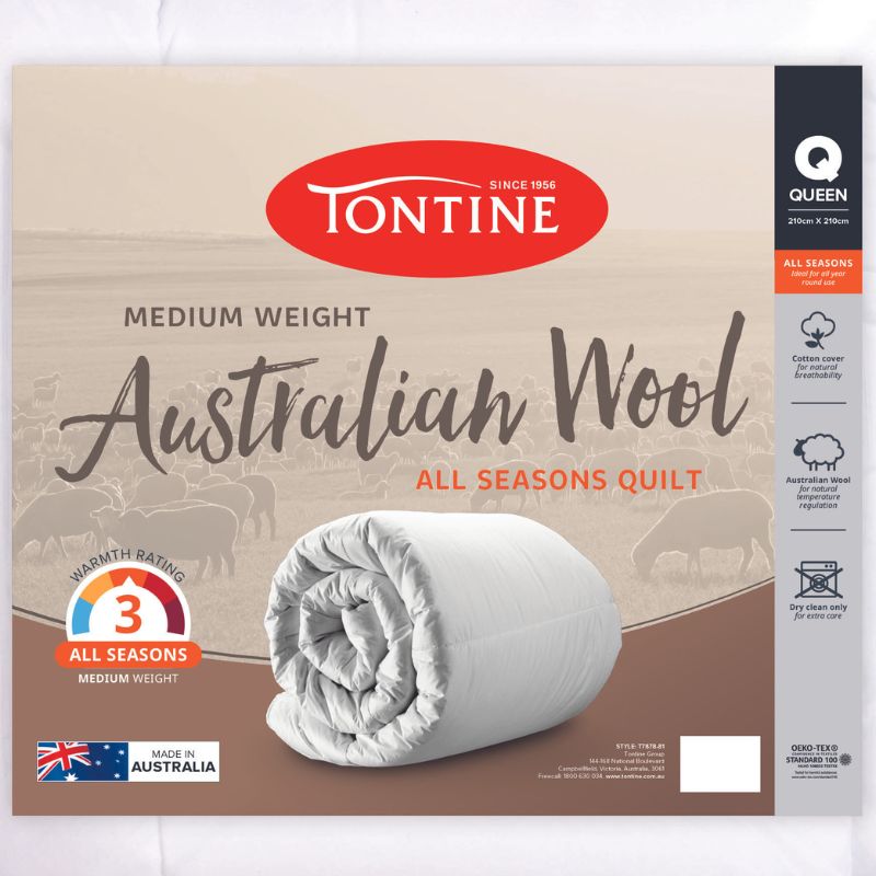 Tontine Aussie Australian Wool Mid Weight All Seasons Quilt