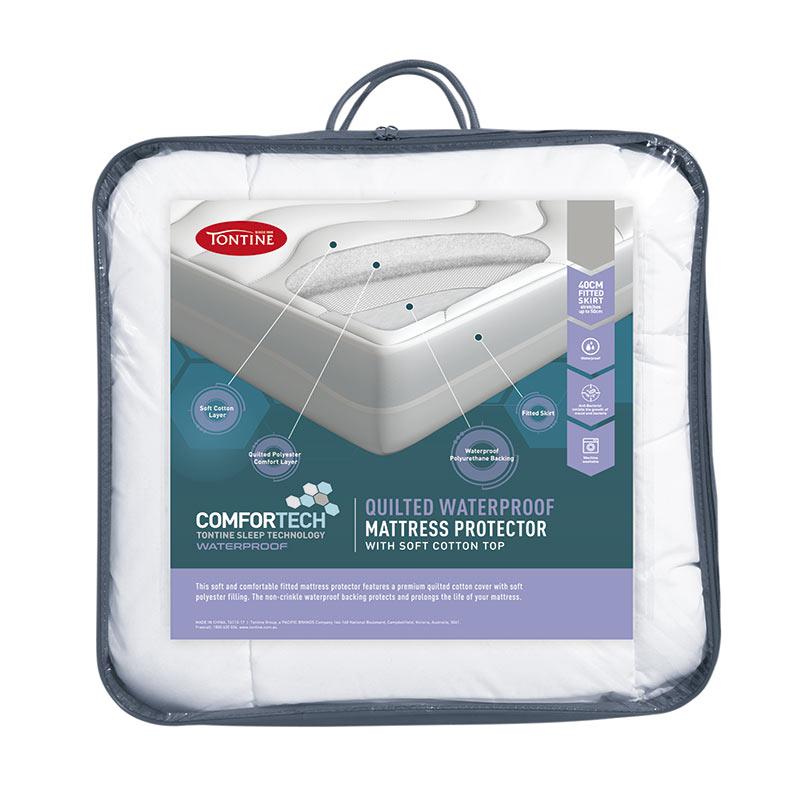 Tontine Comfortech Waterproof Quilted Fitted Mattress Protector - Manchester Factory (4967006175276)