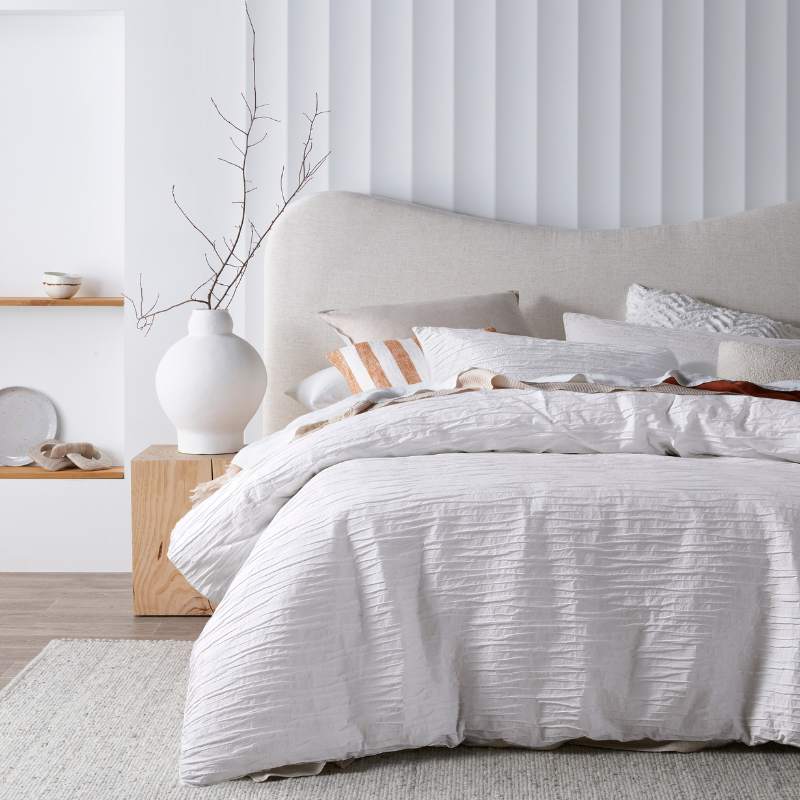 Vintage Design Malvern White Cotton Quilt Cover Set Australia