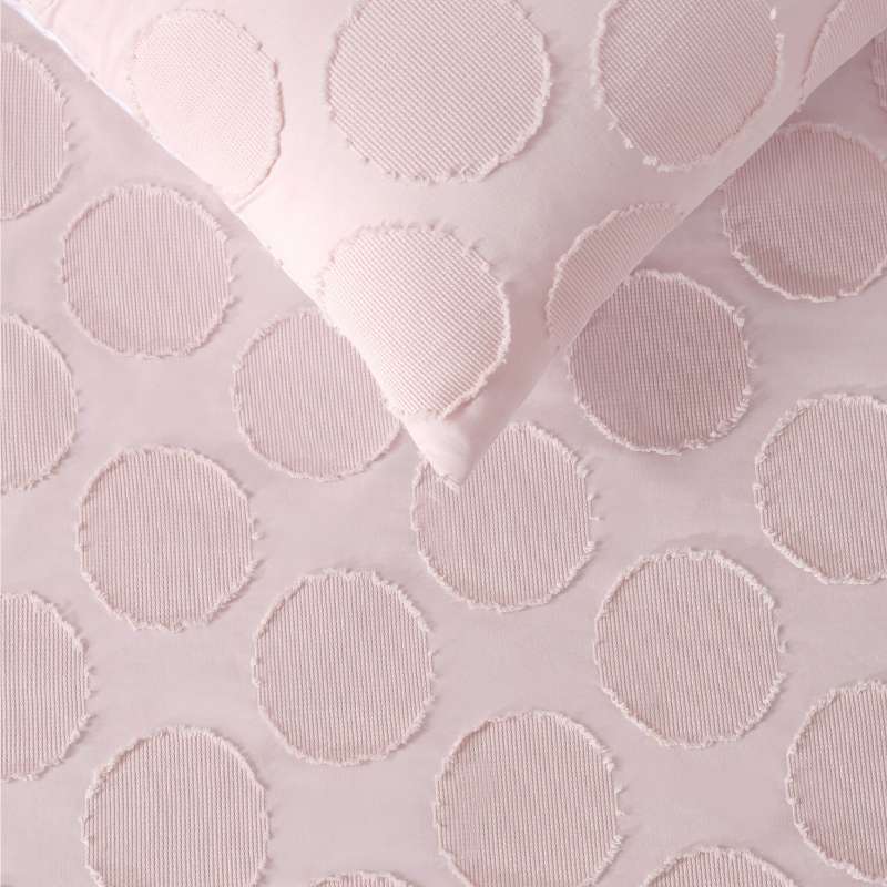 Vintage Design Orion Blush Cotton Chenille Quilt Cover Set (6594332033068)