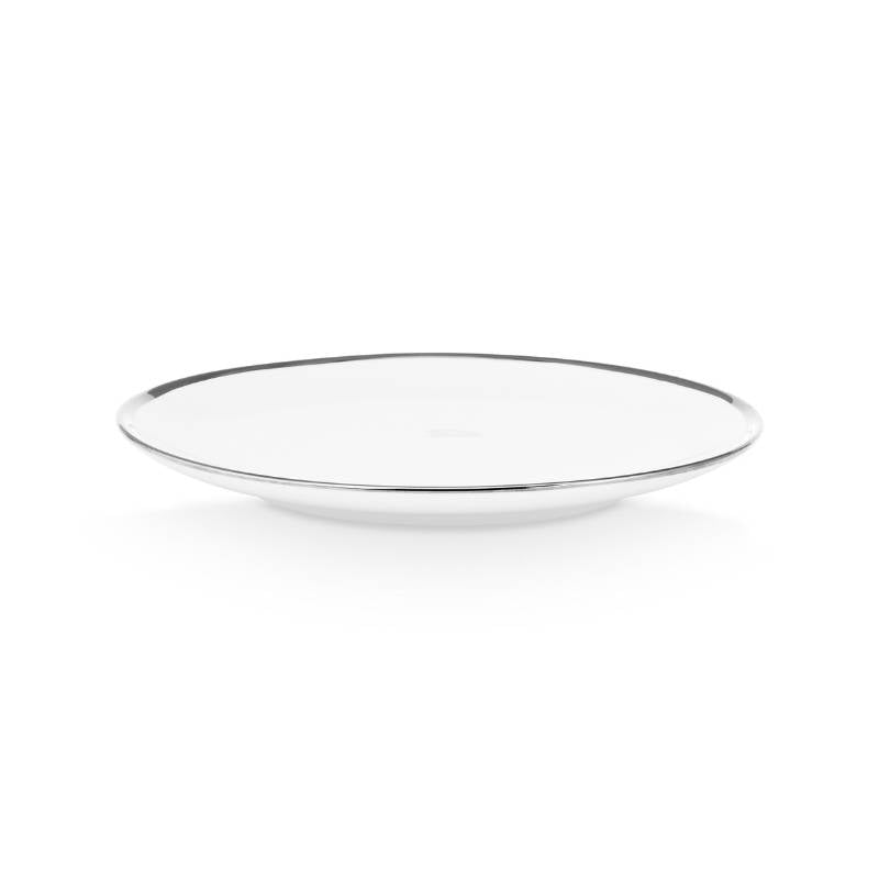 VTWonen White Silver 25.5cm Porcelain Plate (6999621402668)