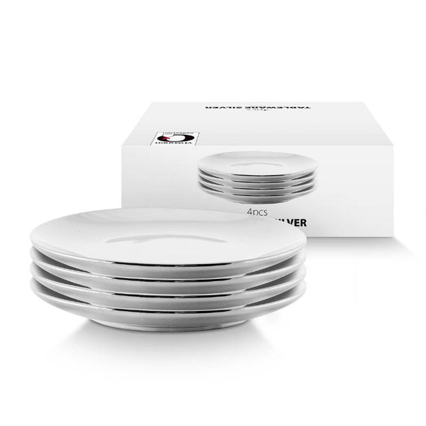 VTWonen Silver 20cm Porcelain Plates Set of 4 (6999647617068)
