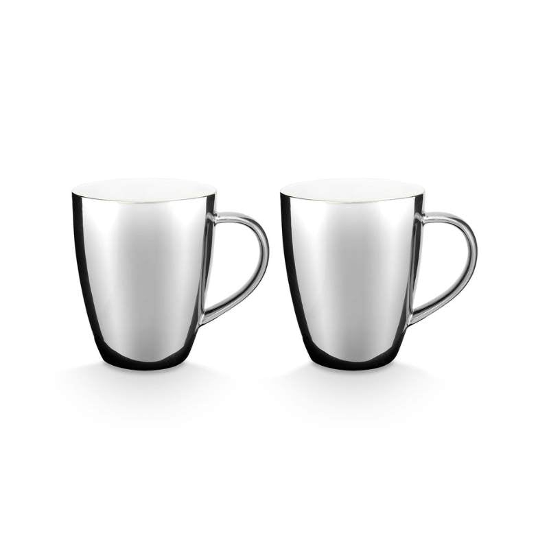 VTWonen Silver Extra Large 400ml Mugs with Ear Set of 2 (7003298136108)